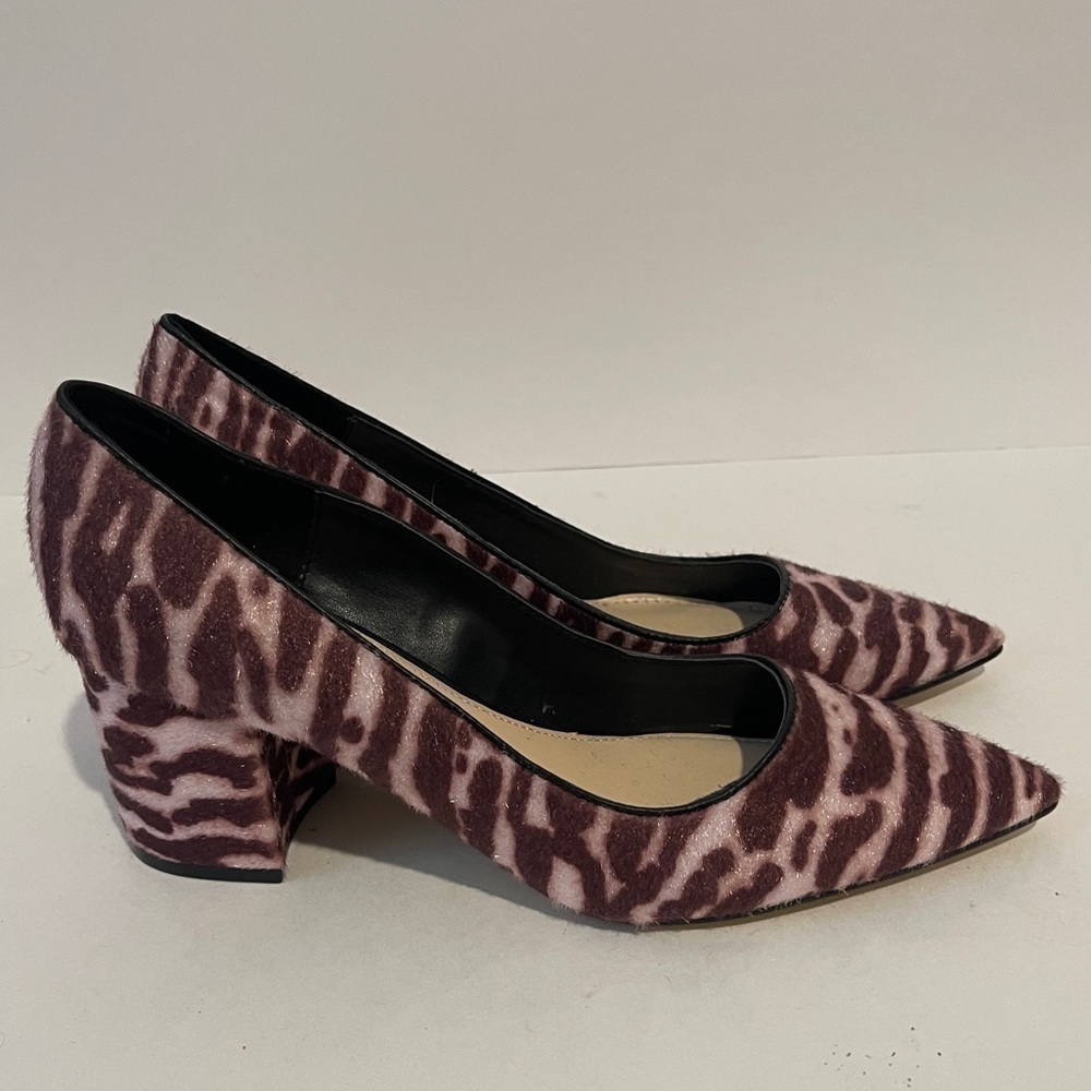 NINE West purple and white zebra print block heels - Picture 5 of 5